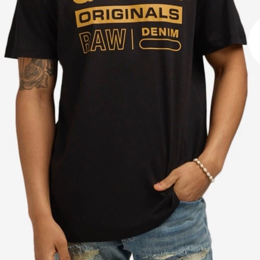 G-Star Raw Denim Originals Tee  - Sizes Vary - Black